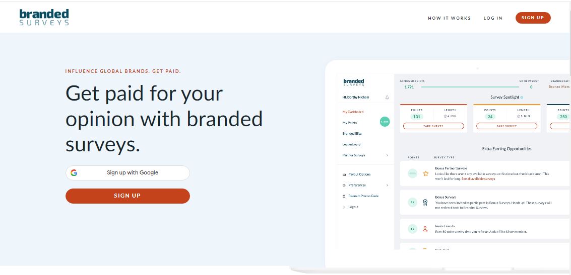 Branded Surveys Homepage